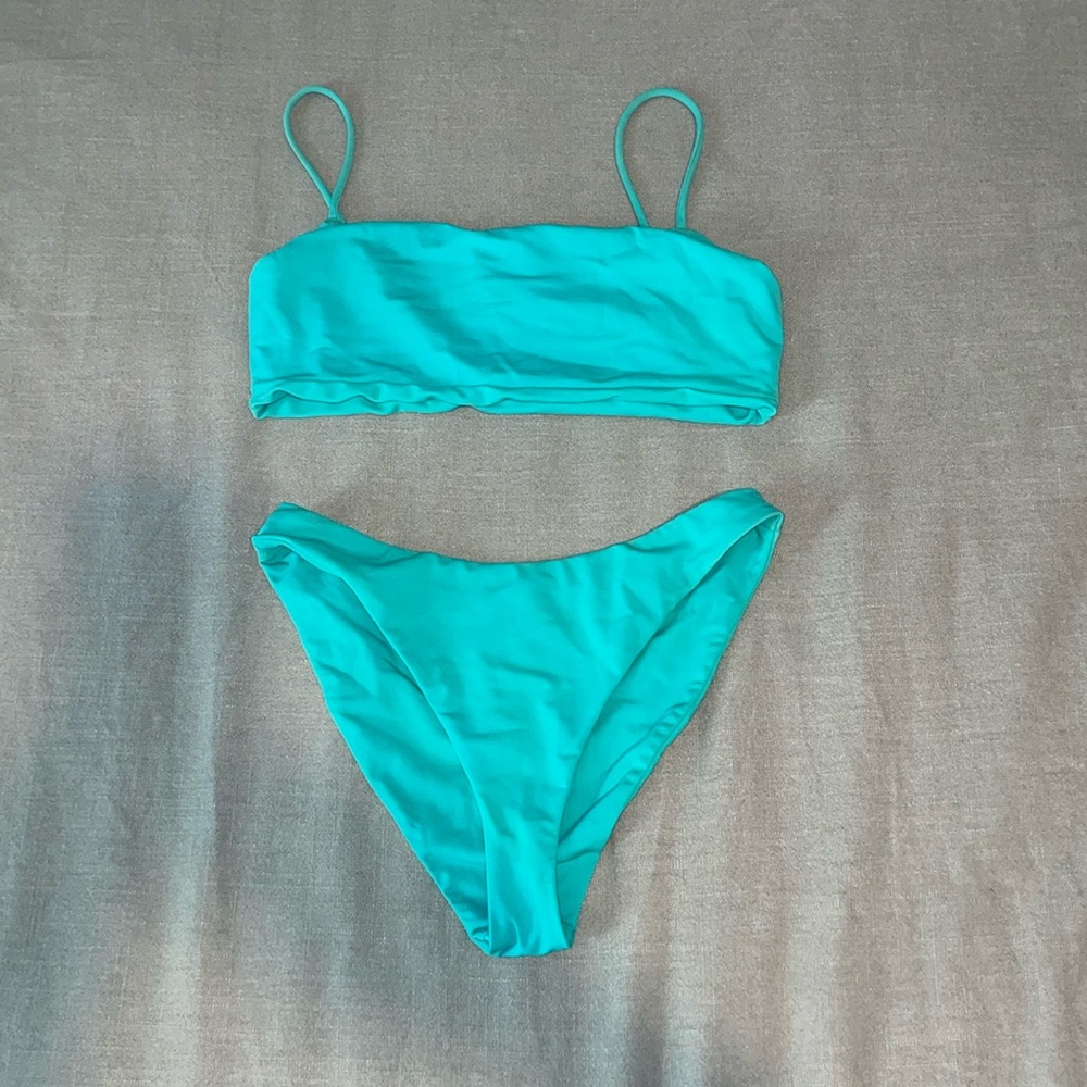 Lulu's Aqua Bikini. Top: S, Bottoms: XS.